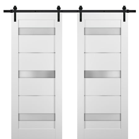 Sartodoors Double French Interior Door, 56" x 84", White QUADRO4055DB-WS-56